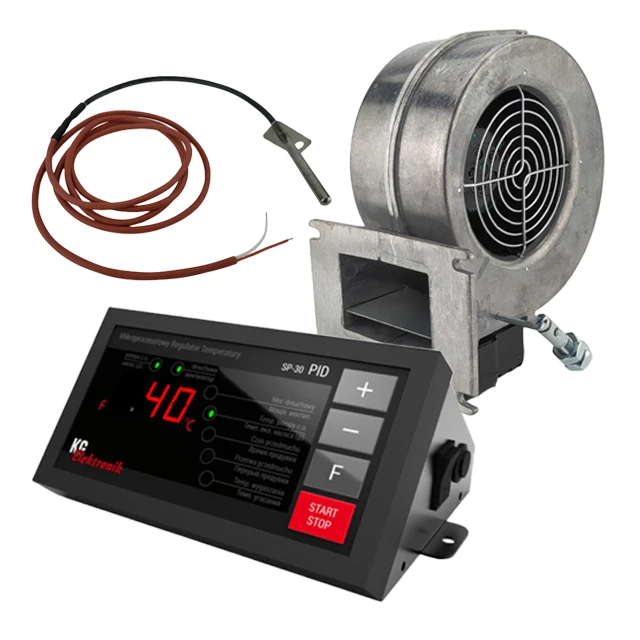 Комплект автоматики для тведопаливного котла з датчиком димових газів (SP-30 PID + X2)