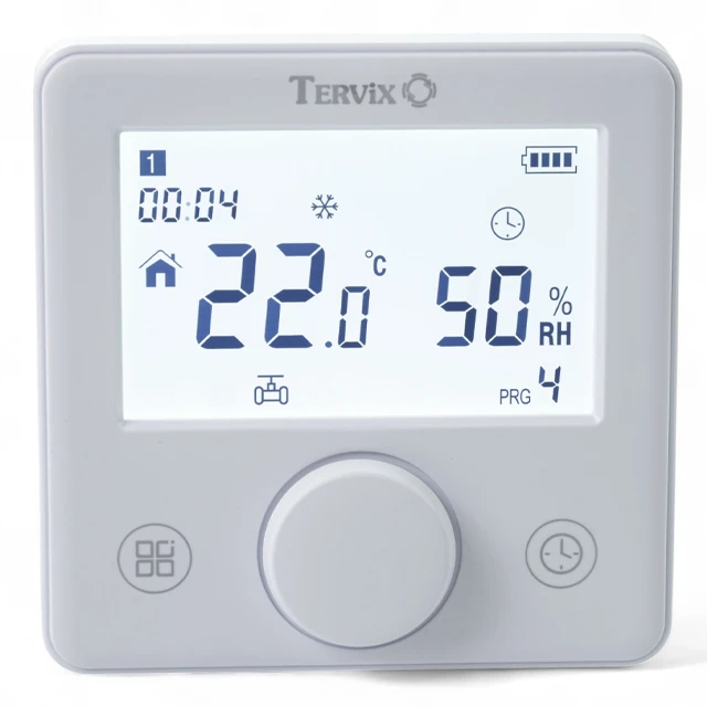 Бездротовий кімнатний термостат Tervix Pro Line з WiFi управлінням для газ./ел. котла + USB (білий) Бездротовий кімнатний термостат Tervix Pro Line з WiFi управлінням для газ./ел. котла + USB (білий)