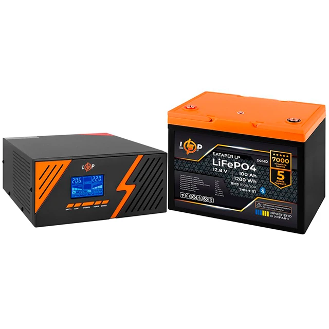 Комплект резервного живлення LogicPower ДБЖ+аккумулятор (B1500 Black + АКБ LiFePO4 1280Wh)
