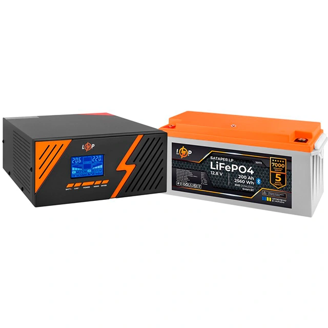 Комплект резервного живлення LogicPower ДБЖ+аккумулятор (B1500 Black + АКБ LiFePO4 2560Wh)