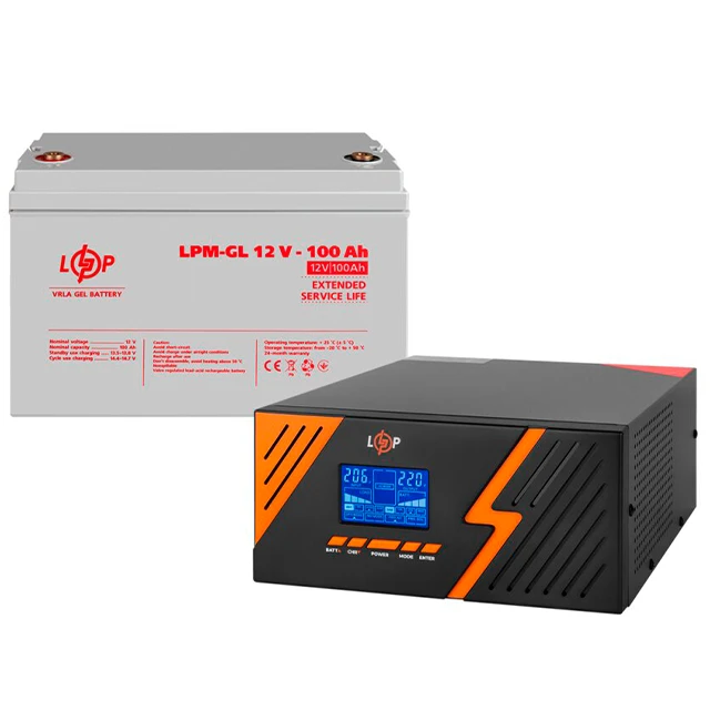 Комплект резервного живлення LogicPower ДБЖ+гелева батарея (UPS B1500 + АКБ GL 1200Wh)