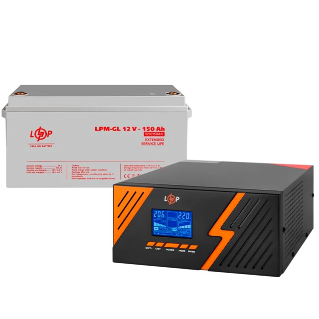 Комплект резервного живлення LogicPower ДБЖ+гелева батарея (UPS B1500 + АКБ GL 1800Wh)