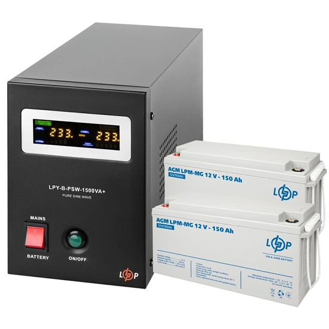 Комплект резервного живлення LogicPower ДБЖ + мультигелева батарея (UPS B1500 + АКБ MG 3600Wh)