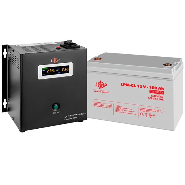 Комплект резервного живлення LogicPower ДБЖ+гелева батарея (UPS W500 + АКБ GL 1200Wh)